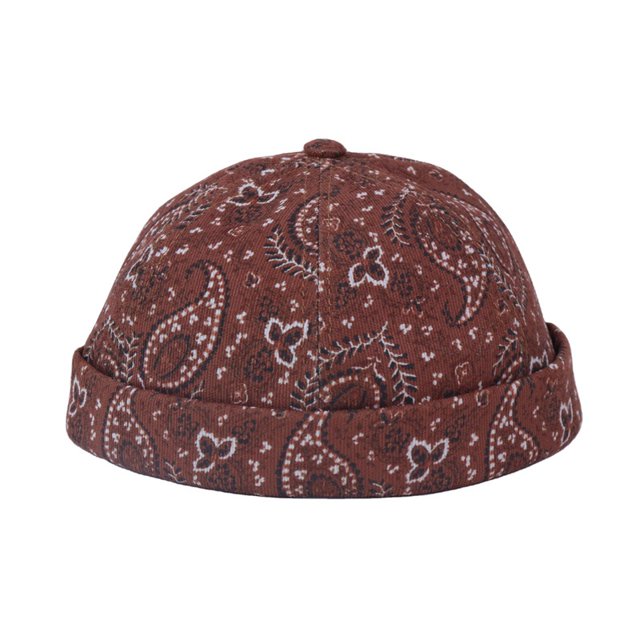 Gorro estilo yuppie con diseño retro de flor de anacardo y melón de estilo europeo y americano, gorro de piso estampado a la moda para primavera y otoño para hombre, gorro estilo pícaro