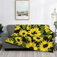 thumbnail image 2 of Yiaed Sunflowers In Vintage Print Blanket Throw Blanket Soft Cozy Flannel Blanket for Home Bed Sofa Couch Chair-40"x30", 2 of 6