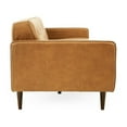 thumbnail image 5 of Harvey Mid-Century Modern Tight Back Genuine Leather Sofa in Tan, 5 of 6
