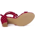 thumbnail image 5 of Women's Polka Dots Lace Up Chunky Heels Sandals Red US 9/UK 7/EU 41, 5 of 5