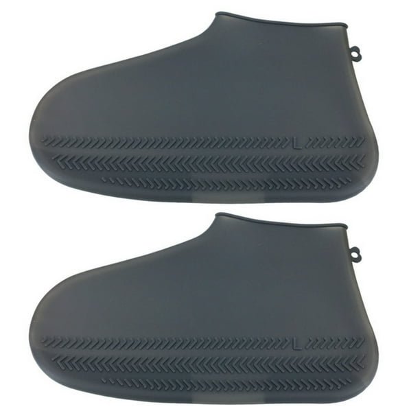 EeaseMX 1 par de fundas de silicona impermeables para zapatos de lluvia, reutilizables, antideslizantes, para acampar, pescar, jardín, correr, talla M (negro)