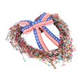 thumbnail image 3 of Corona del Día de la Independencia Corazón Rojo Blanco Azul Baya Puerta Colgante Adorno Corona, 3 of 12