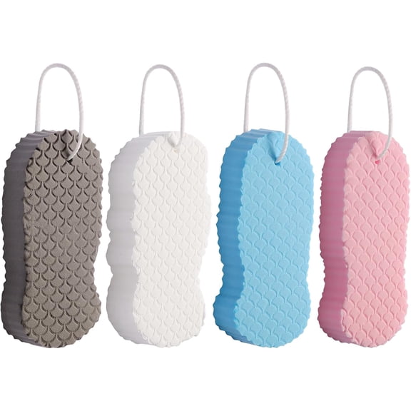 4-Pack Magic Exfoliating Bath Sponge, 3D Super Soft Exfoliating Body Scrubber, Skin Friendly & Reusable, Remover Dead Skin for All Skin Types