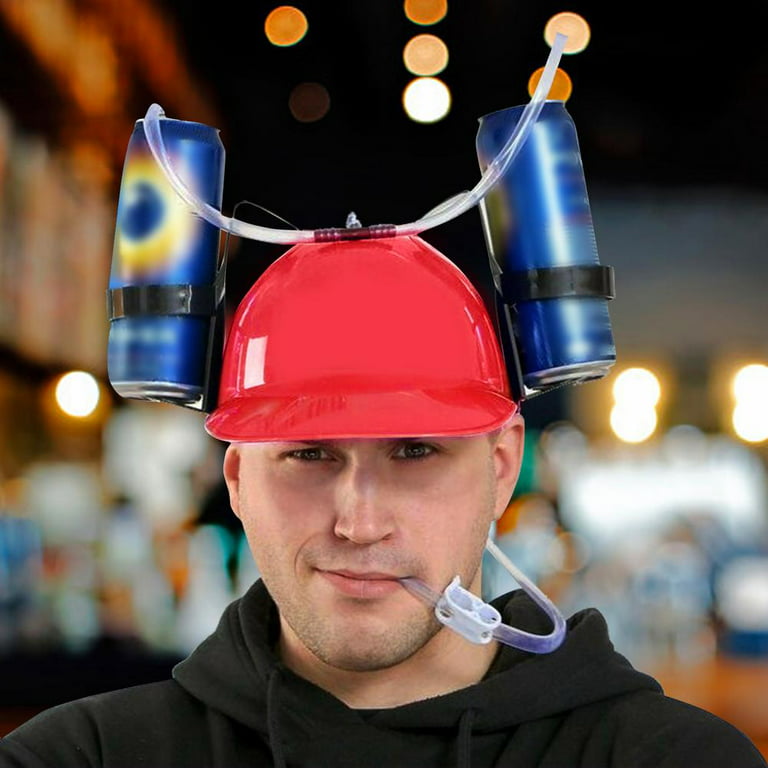 Beer Hat Soda Helmet Drinking Cup Holder Two Sides Multi Colour Options