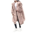 thumbnail image 3 of snowsong Womens Winter Coats,Faux Fur Coat,Women Winter Coat Fashion Plus Size Coat Luxury Long Jacket Coat Ladies Warm Hooded Upgrade Coat Outwear ,Trench Coat Women,Fleece Jacket Women,Pink,XL, 3 of 9