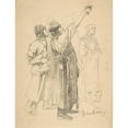 thumbnail image 3 of Mihály Munkácsy 19x24 Black Modern Framed Museum Art Print Titled - Studies of Standing Men (ca. 1891-92), 3 of 5