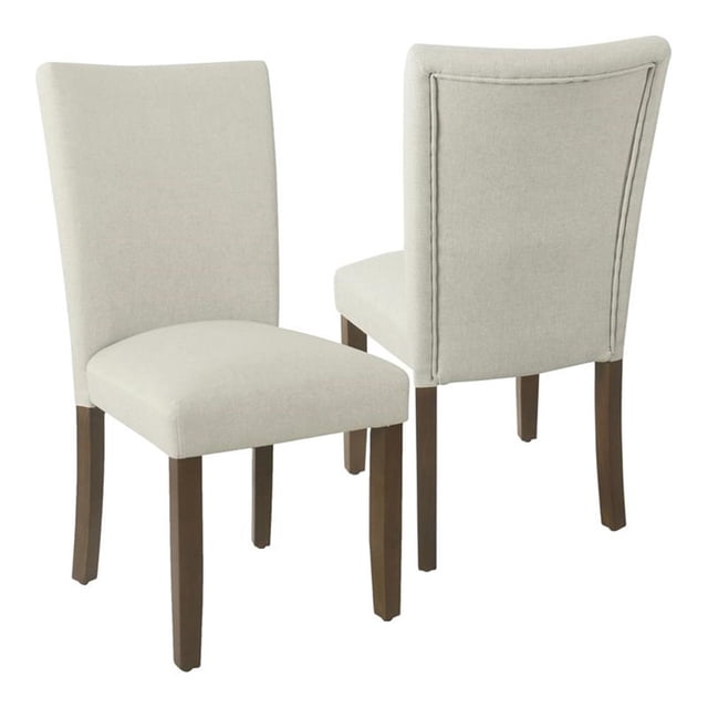 HomePop Chaises de Salle à Manger Parsons Traditionnelles en Tissu, Gris Doux (Ensemble de 2)