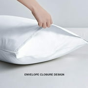 Debonair 1800 Count Double Brushed Microfiber Envelope Pillowcases Set of 2(Standard 20 X 25, White)