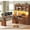 Brown, variant on 69" Farmhouse L Shaped Standing Desk with 4 Drawers and Detachable Bookshelf, Height Adjustable Computer Desk for Home Office