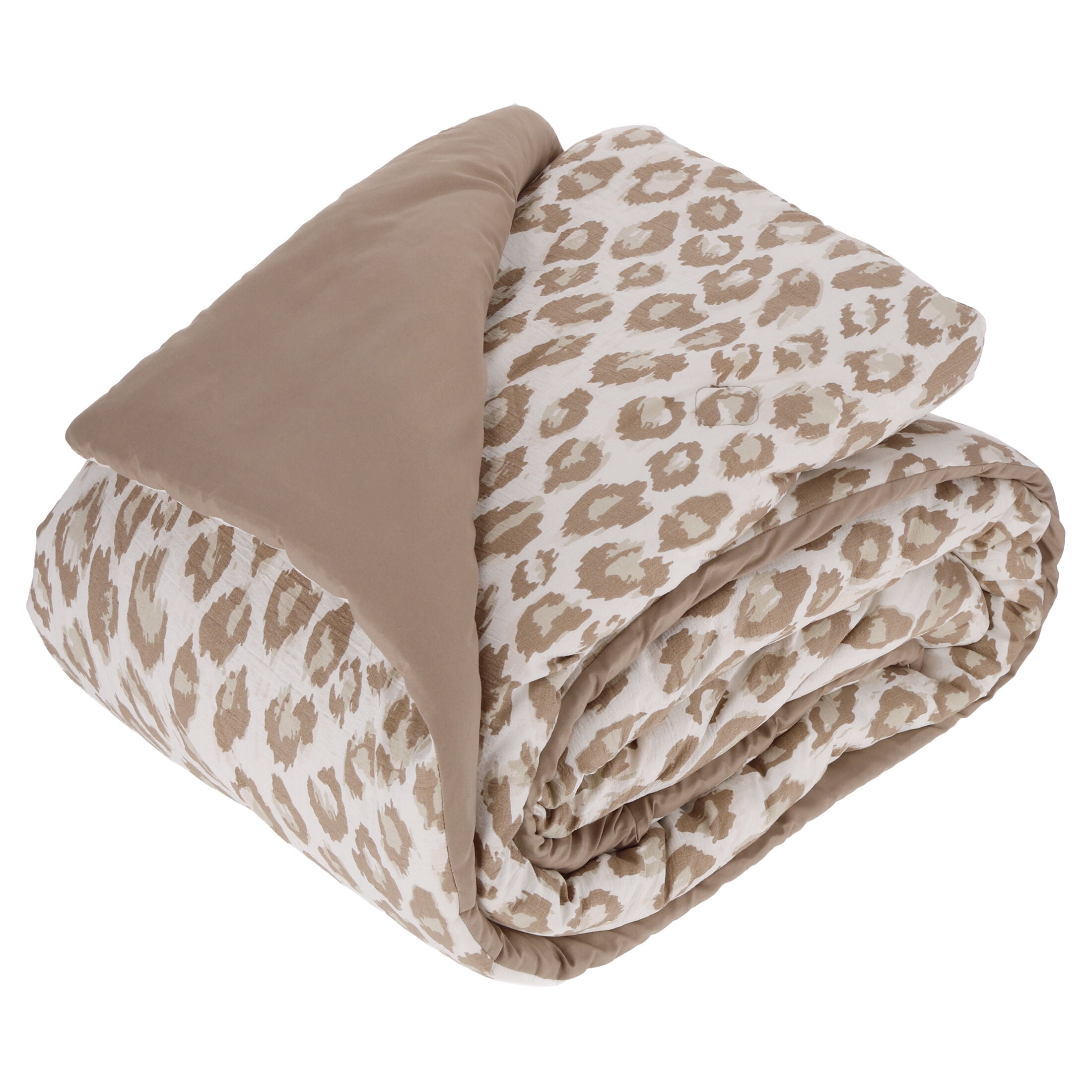 Mainstays Leopard Print 3-Piece Neutral Comforter Set, King