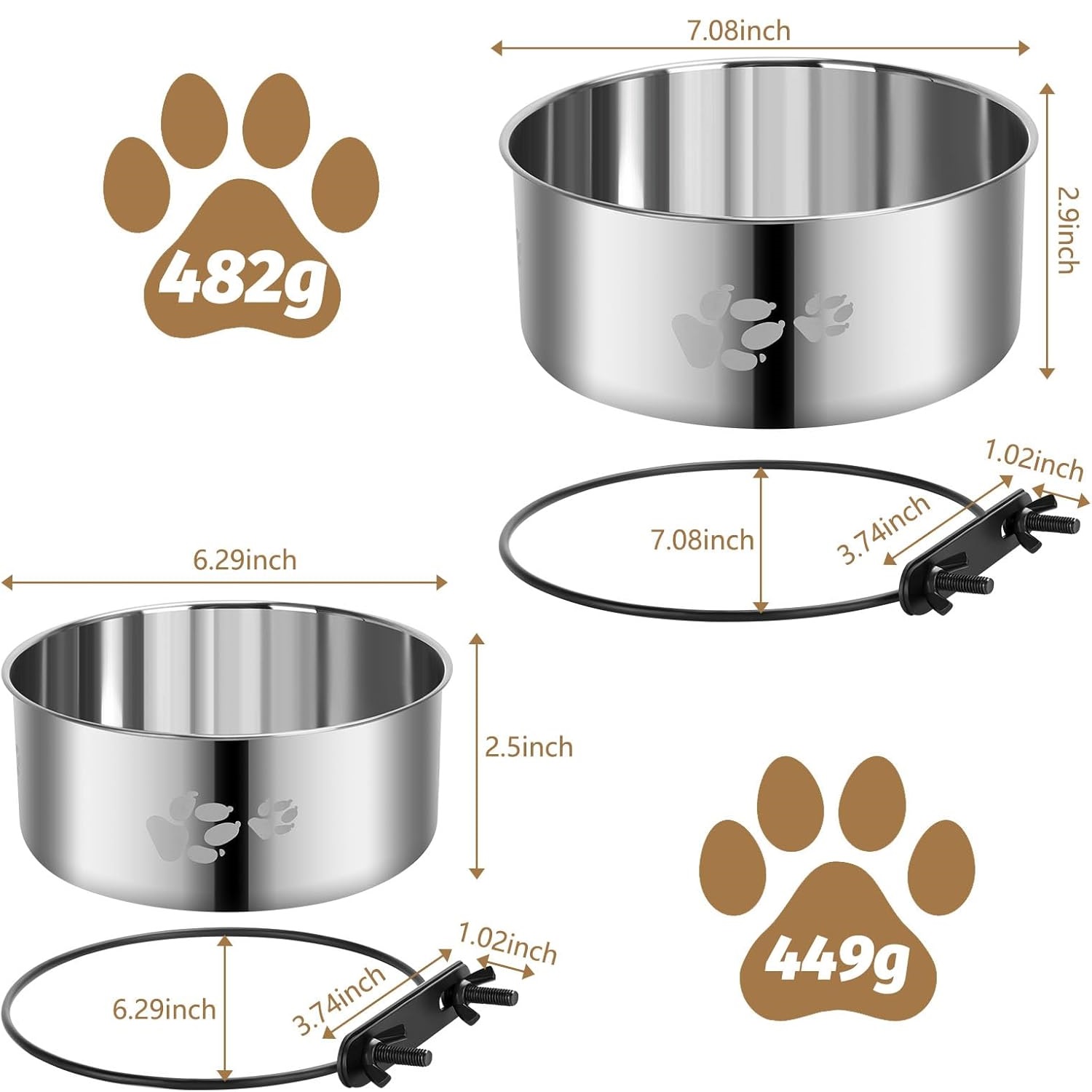 SSAWCasa Hanging Dog Crate Bowls No Spill photo 6