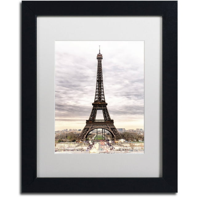 Trademark Fine Art "The Eiffel Tower" Canvas Art by Philippe Hugonnard, White Matte, Black Frame