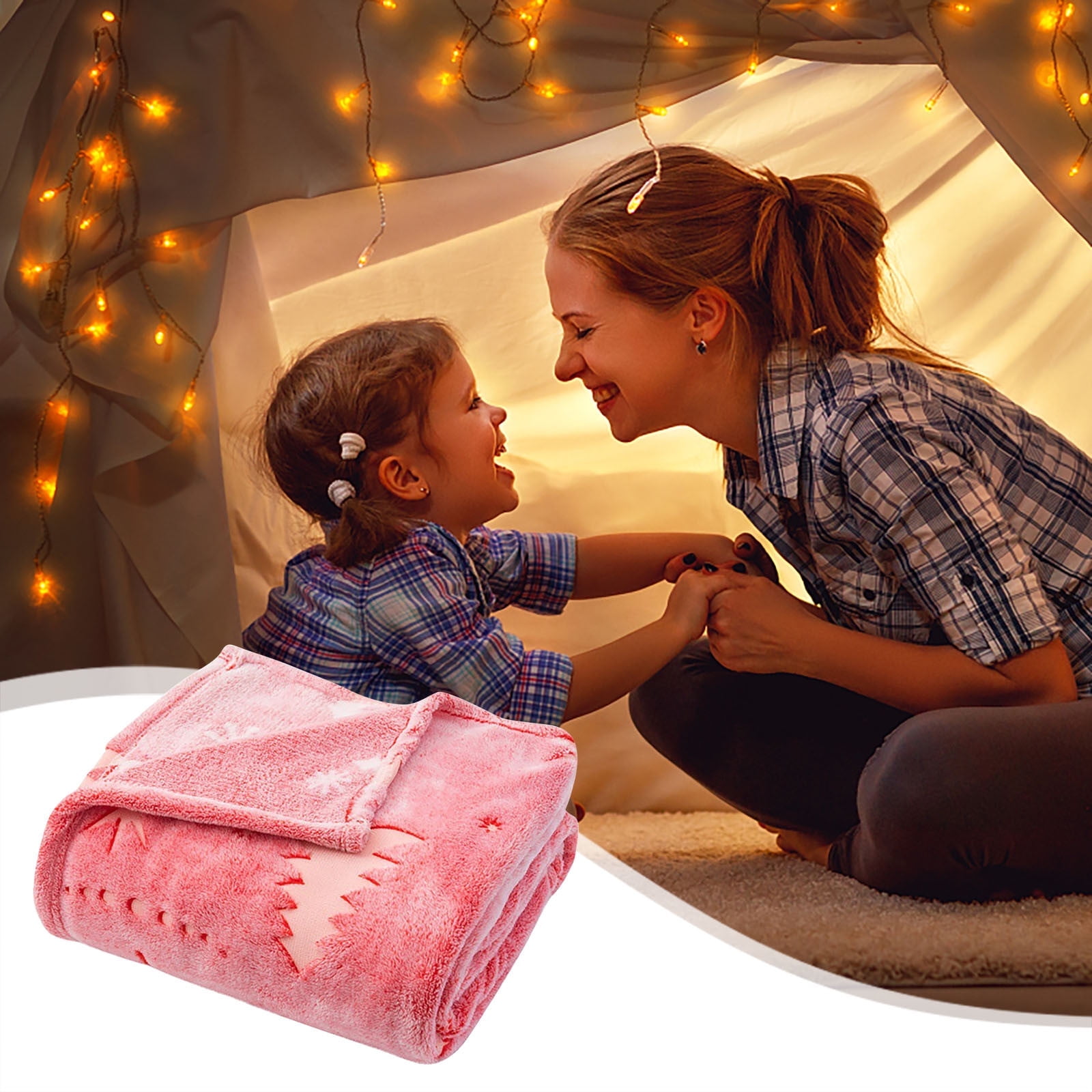 Fleece Blanket Polyester, Blanket 1X Luminous Blanket (Pink-L
