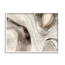 Stupell Industries Abstract Geode Watercolor Abstract Painting White Framed Art Print Wall Art, 30 x 24