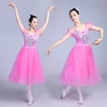 thumbnail image 5 of Doomiva Women Puff Sleeve Ballet Dance Mesh Tulle Long Dress Ballerina Swan Lake Princess Dress Pink XXL, 5 of 6