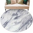 thumbnail image 2 of Round Area Rug 8 Ft, Grey Marble Washable Non-Slip Circle Carpet for Living Room/Bedroom, Abstract Minimalist Modern Art Collection Low-Profile Large Area Rugs for Indoor, 2 of 7