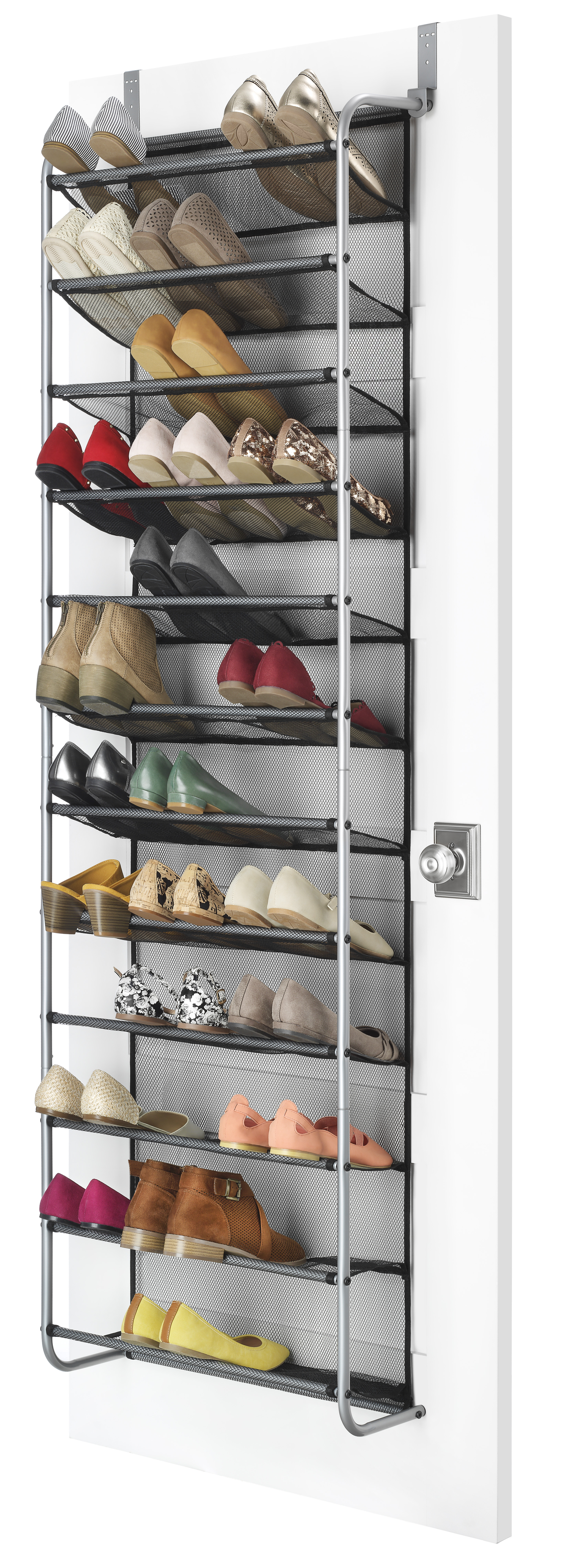 Mainstays Over-the-Door Shoe Rack, 12-Tier, Gray photo 5