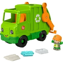 Fisher-Price Little People Recycling Truck Musical Toddler Garbage Toy Set, 5 Pieces