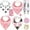 Pink/White/Black, variant on Dodo Babies Bandana Drool Bib Set – Four 100% Cotton Bibs with Soft Polyester Lining, 2 Pacifier Clips, Binky Case, Navy Dot Gift Bag for Baby Girl or Boy Shower – Adjustable Snap Fit for 3-24 Months