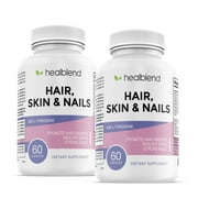Healblend Hair Skin & Nails Vitamin Supplement - Support Hair Growth, Healthy Skin, Strong Nails with Multivitamin Multimineral for Women & Men 2-Pack