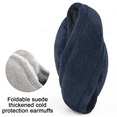 thumbnail image 3 of Orejeras de forro polar de felpa de piel sintética suave y elegante ajustable detrás de la cabeza, 3 of 5