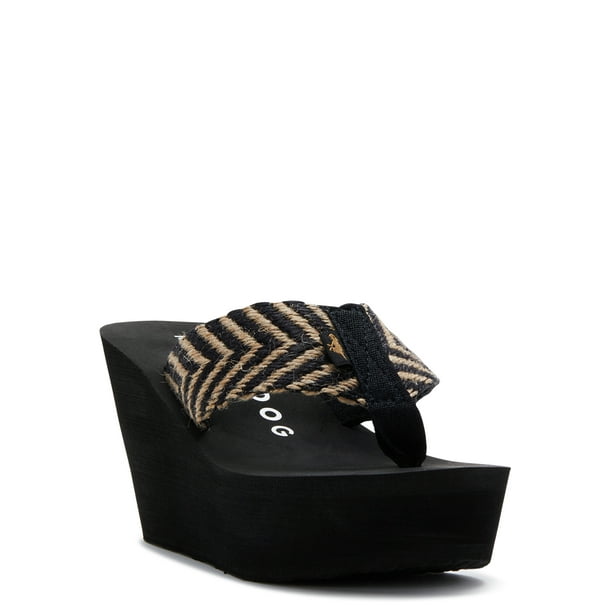 Rocket Dog Rocket Dog Diver Chevron Print Wedge Platform Thong