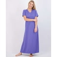 thumbnail image 5 of Real Essentials 3 Pack: Women's Soft Maxi Long Nightshirt Short Sleeve Soft Nightgown Sleep Dress (Available in Plus Size), 5 of 7