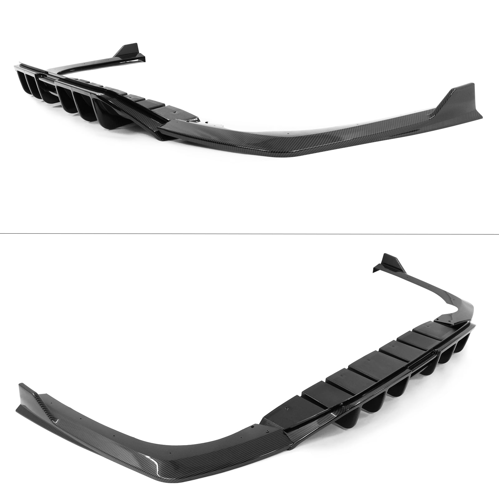 Ikon Motorsports Rear Bumper Lip Compatible with 2021-2024 Kia K5 GT-Line 3PCS Carbon Fiber Print Rear Diffuser Splitters Injection PP