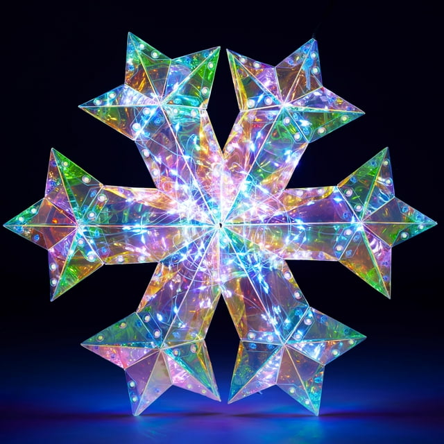 Copo de nieve Joiedomi, 38 cm, prismático USB, 100 LED