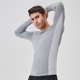 thumbnail image 4 of pstuiky camisas de manga larga para hombre, Camisa deportiva de manga larga con cuello redondo, ligera, transpirable y de color liso con cremallera para hombre camisetas de hombre s, 4 of 8