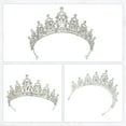 thumbnail image 6 of Women Faux Crystal Queen Crowns Tiara Princess Rhinestone Tiaras Cosplay Silver Tone Assorted Color, 6 of 6