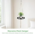 thumbnail image 4 of 2Pcs Hanging Plant Holders, Macrame Plant Hangers with Wood Tray, Cotton Hanging Planter Shelves, Plant Display Holders for Living Room, Bedroom, Kitchen, 4 of 5