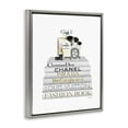 thumbnail image 3 of Stupell Industries Bookstack with Makeup Accessories Beauty & Fashion Painting Gray Floater Framed Canvas Art Print Wall Art, 25 x 31, 3 of 9