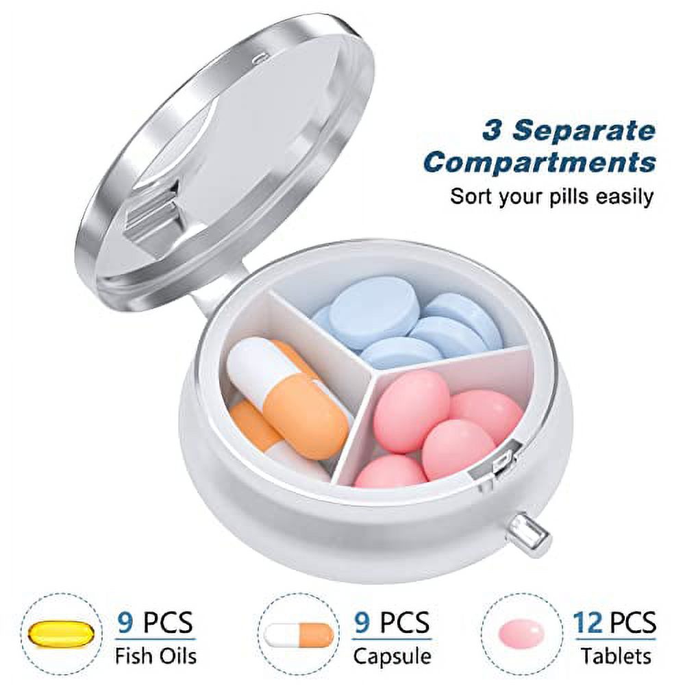 Aiawoxc Pill Case, Cute Travel Pill Box for Purse, Moisture â€‹Proof Small Pill Holder, Portable Pocket Pill Organizer Dispenser â€‹to Hold Vitamin, Cod Liver Oil, Supplement, Medicine (Gree - image 3 of 3