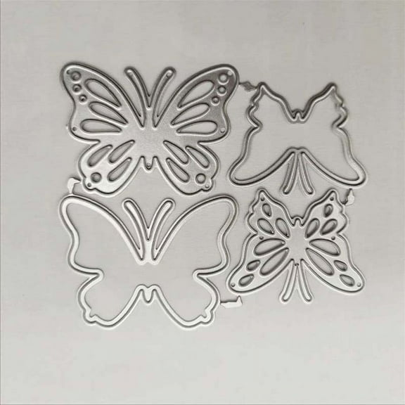 Metal Die Cuts, 4Pcs Butterfly Cutting Dies Card Stencils Embossing for DIY Scrapbooking Album Decorative Craft