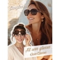 thumbnail image 3 of TINHAO Oversized Square Fit Over Glasses Sunglasses for Women with Hard Case, Trendy Polarized UV400 Wear Over Prescription Glasses Stylish Fashion Ladies, 3 of 8