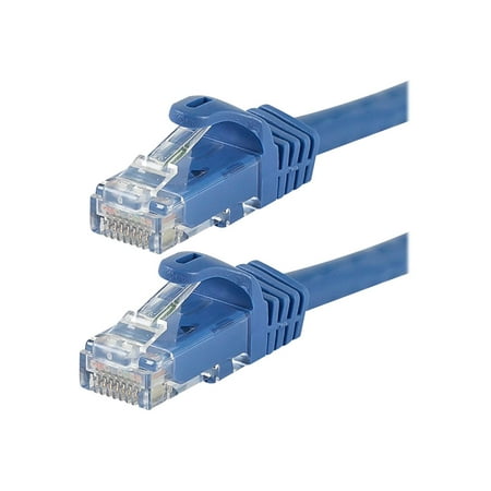 UPC: 0757901813016 | Monoprice FLEXboot Series – Patch cable – RJ-45 (M) to RJ-45 (M) – 3.6 in – UTP – CAT 5e – booted  snagless  stranded – blue