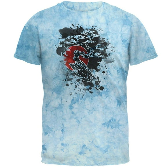 Japanese Bonsai Tree Ink Splatter Mens T Shirt
