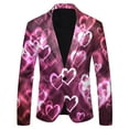 thumbnail image 4 of JHHLSF Mens Valentines Day 3D Digital Printed Suit Set Light Business Jacket Suit Pink,3XL, 4 of 5