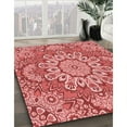 thumbnail image 3 of Ahgly Company Machine Washable Indoor Round Transitional Light Coral Pink Area Rugs, 6' Round, 3 of 7