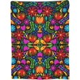 thumbnail image 4 of Colorful Mexican Floral Blanket, Flannel Blanket Fluffy Cozy Fuzzy Throws Non-Shedding for Nap Bed Sofa Couch Home Decor, 4 of 6