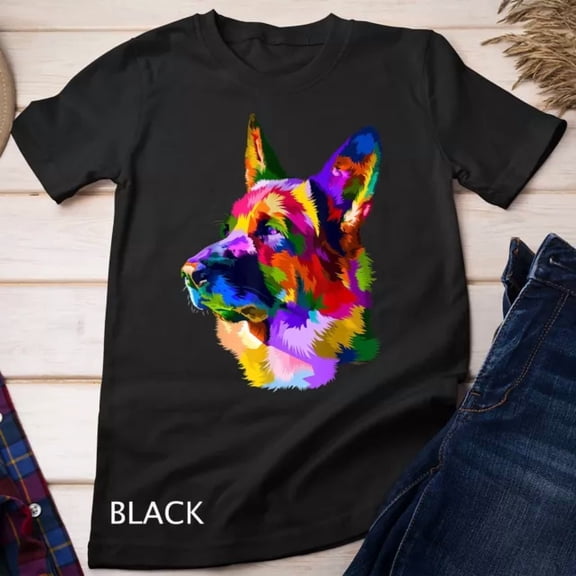 Colorful German Shepherd, German Shepherd Dog Owner T-Shirt Unisex T-Shirt