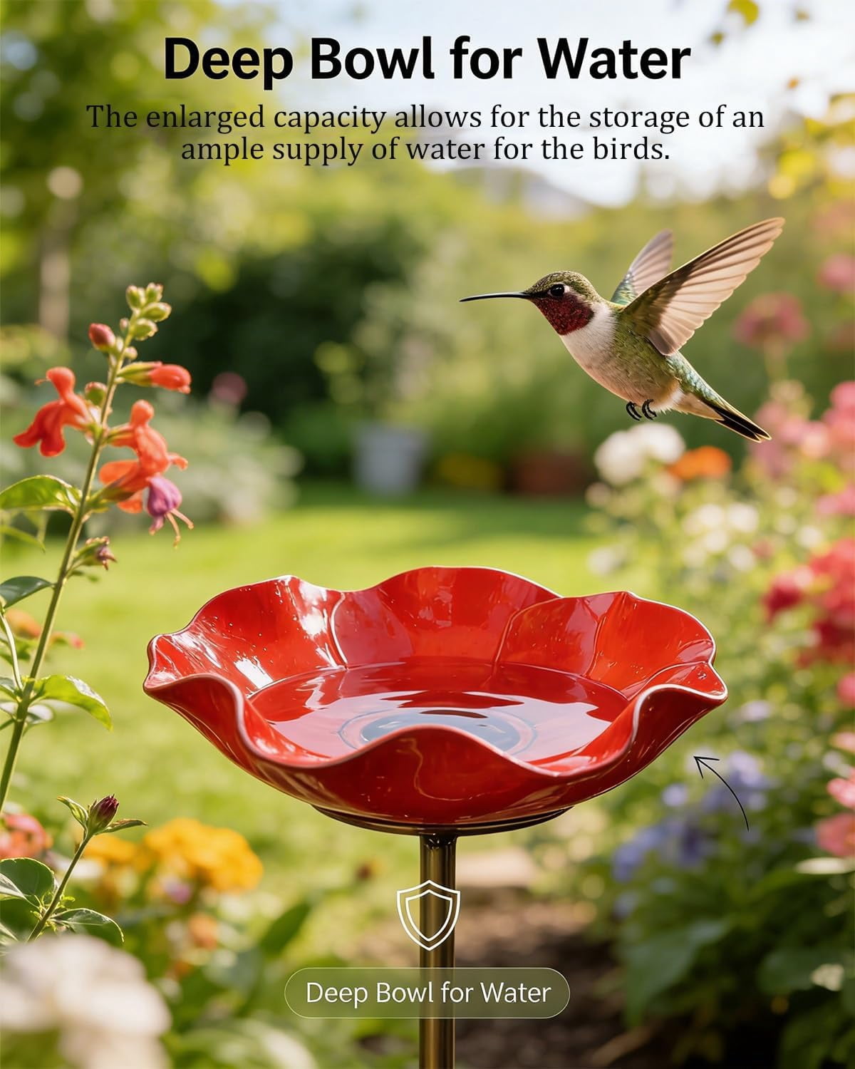HZMSYQ 24 Inch Handmade Metal Flower Garden Stakes,Bird Bath Watering Station, Bee Bath Bowl Outdoor Yard Art for Butterfly Pollinator, Weather Resistant Garden Decor Gift