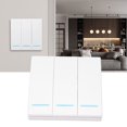 thumbnail image 3 of Light Switch, Waterproof Wall Switch High Temperature  Anti Deformation 433MHz Safe  for Home for Office 3 Gang, 3 of 8