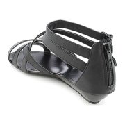 Bamboo Strappy Buckle Back Zipper Wedge Sandals