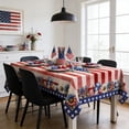 thumbnail image 4 of Cififendec 4th of July Rectangle Tablecloth, Patriotic American Stars & Flower Table Cover for Veterans Independence Memorial Day Kitchen Party(86.61"*55.12"), 4 of 5