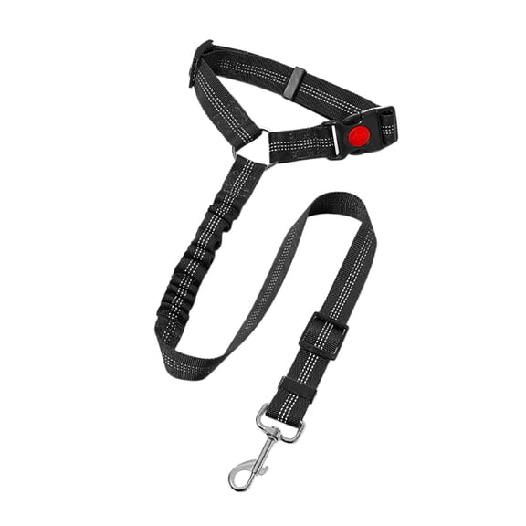 Avernio Dog Seat Belt Fuzzygo Adjustable Dog Car Safety Seat Belt & Leash Fuzzy Go Dog Seat Belt Harness for Car 2 In 1 Pet Car Leash Headrest Restraint Dog Safety Tether Fixing Clip Happy Day!
