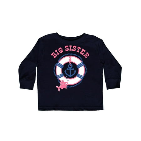

Inktastic Nautical Big Sister Gift Toddler Toddler Girl Long Sleeve T-Shirt