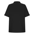 thumbnail image 4 of HongQid Linen Shirts for Women Button Down Short Sleeve Tops Cotton Solid Color Blouses Collared Button-up Beach Vacation Outfits, 4 of 6