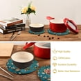 thumbnail image 6 of GZHJMY Flowers and Birds Trivets Pot Holders Set of 2, Hot Pads 7.09"+9.45",Table Mats,Placemats Set for Cooking and Baking, Cotton Braided Hot Pads, 6 of 7
